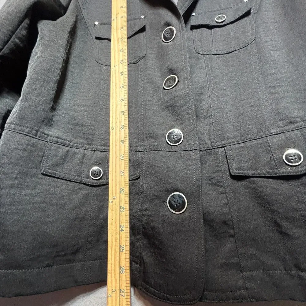 Christopher Banks Utility Jacket‎ 10 Black Versatile Minimalist Upscale Grunge